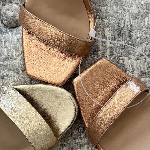 Antonio Melani Heels Copper Size 8M Open Toe Ankle Strap Stiletto - Picture 9 of 9